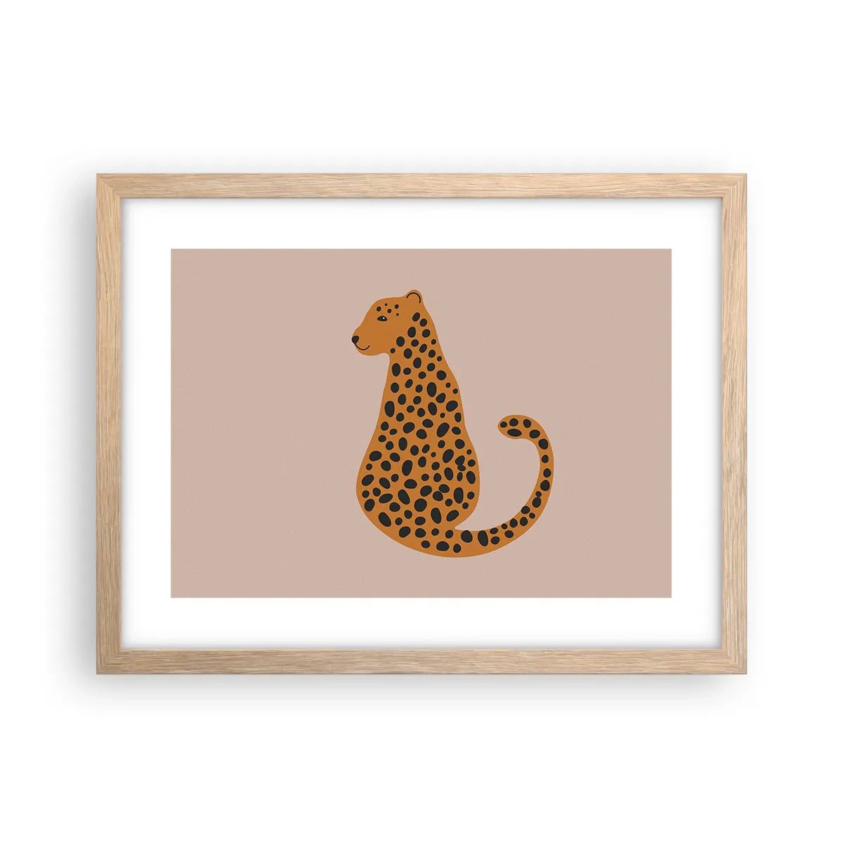 Póster en marco roble claro - El estampado de leopardo está de moda - 40x30 cm