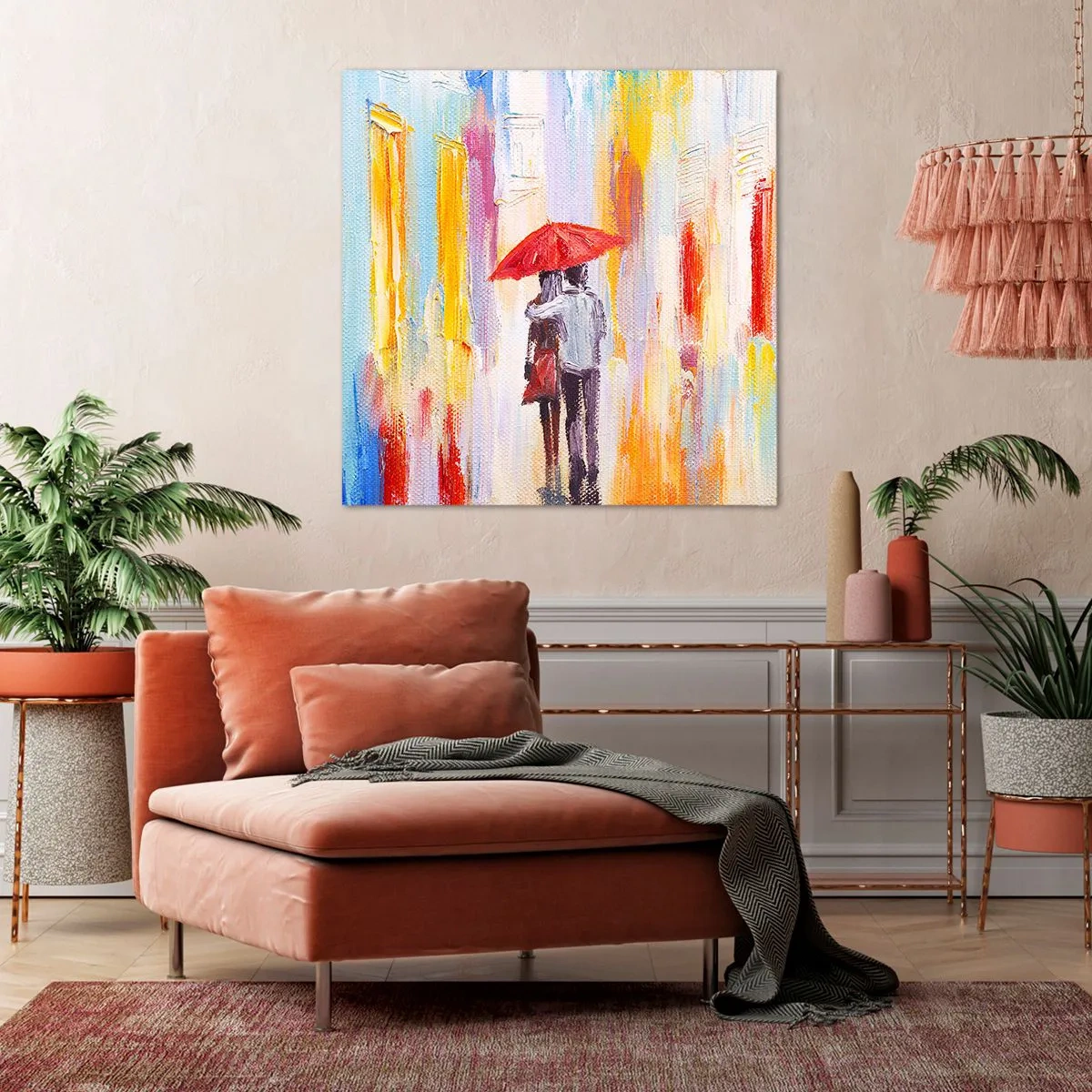 Cuadro sobre lienzo - Impresión de Imagen - Que siga lloviendo - 30x30 cm