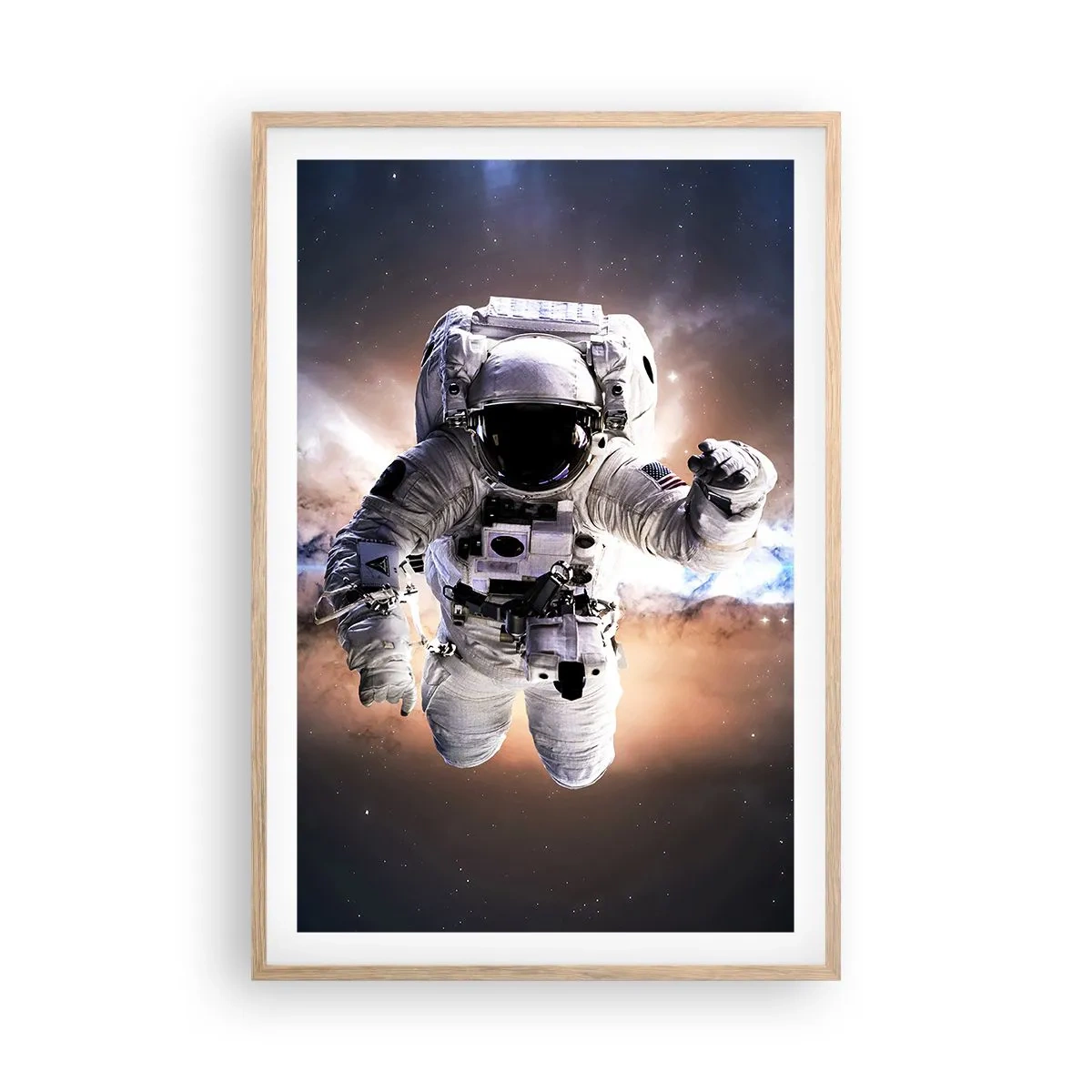 Póster en marco roble claro - Saludos desde el espacio exterior - 61x91 cm