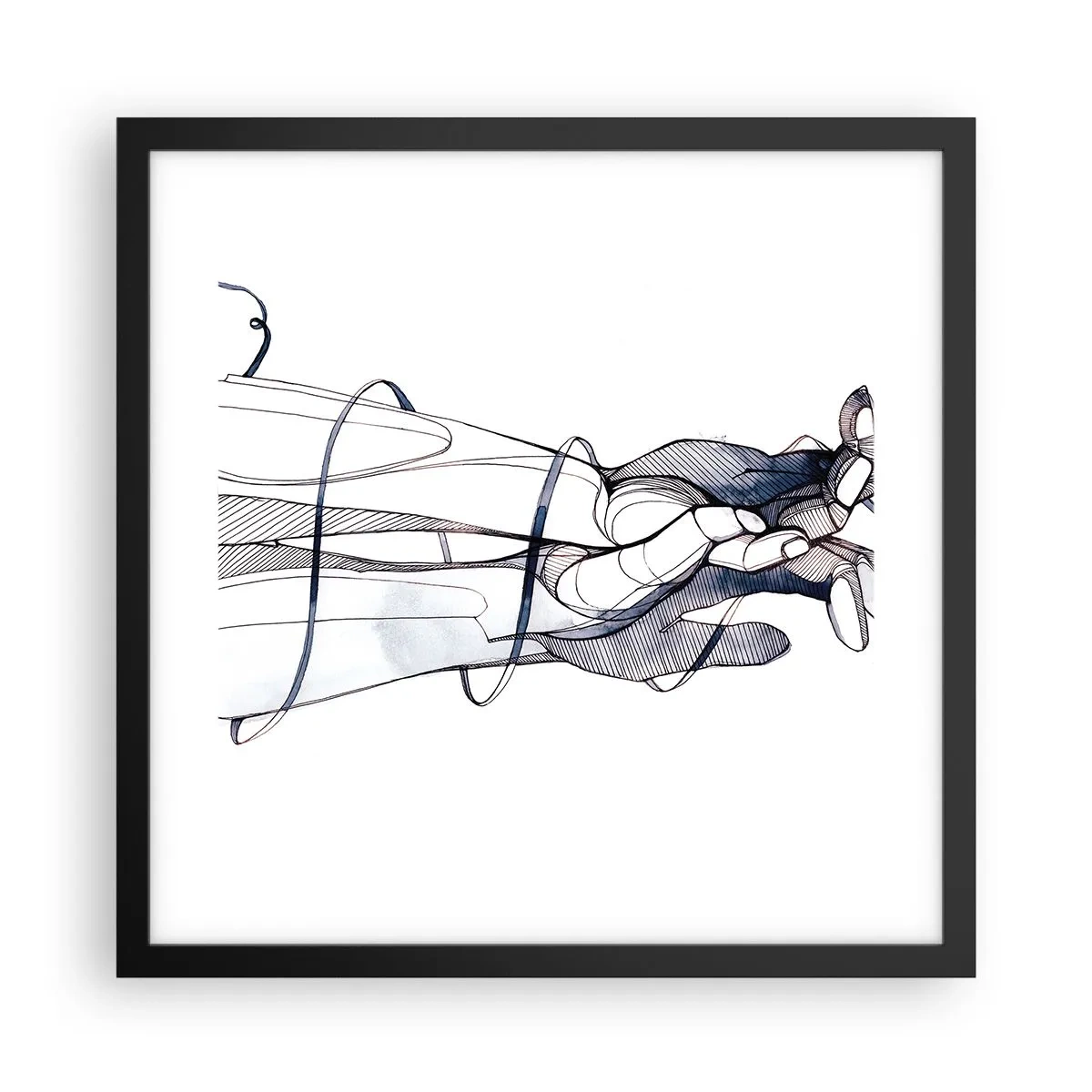 Póster en marco negro - Un estudio sobre el contacto - 40x40 cm