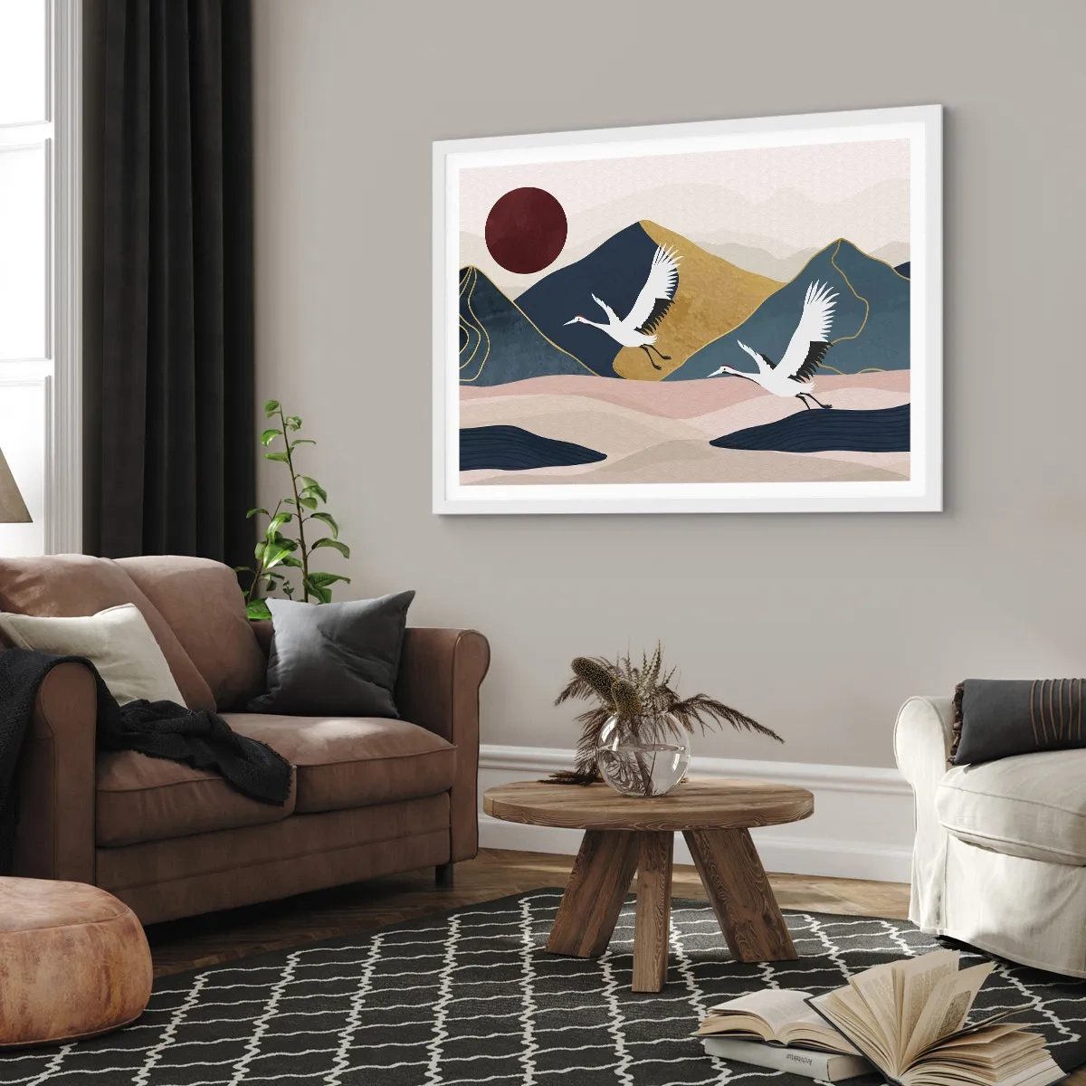 Póster en marco blanco - Y el día ha vuelto a pasar volando - 50x40 cm