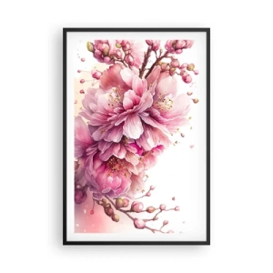 Póster en marco negro - Flor de cerezo - 61x91 cm