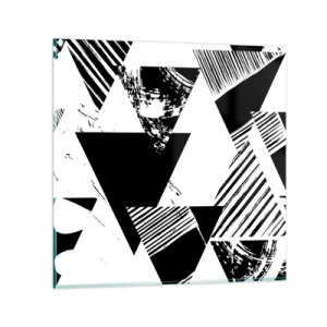 Cuadro sobre vidrio - Impresiones sobre Vidrio - Una lluvia de triángulos - 60x60 cm