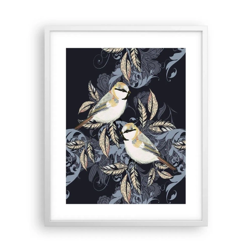 Póster en marco blanco - En la copa del árbol - 40x50 cm