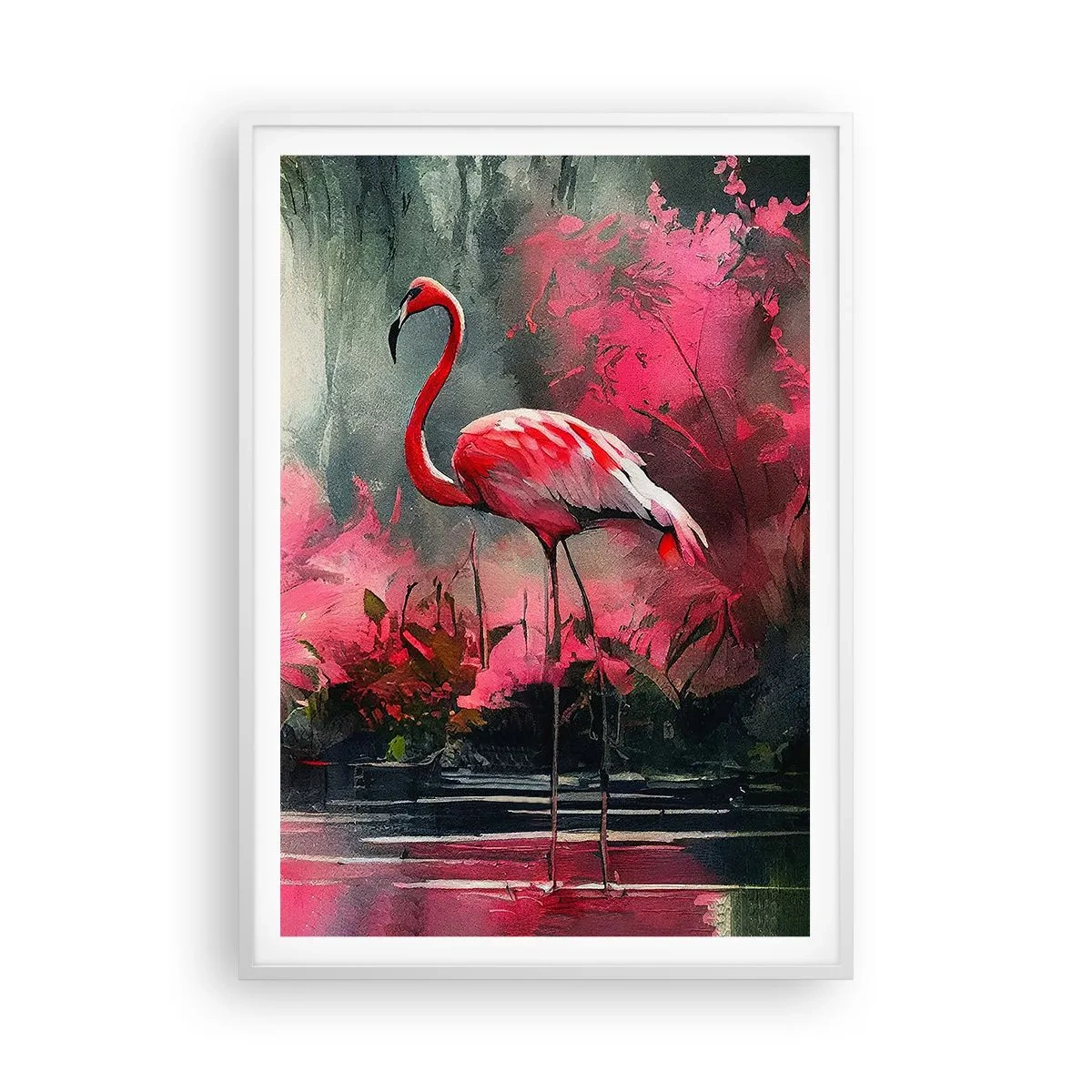 Póster en marco blanco - Una lección de encanto natural - 70x100 cm