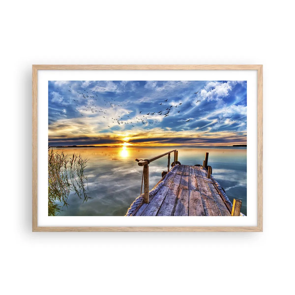 Póster en marco roble claro - El viento se va a descansar - 70x50 cm