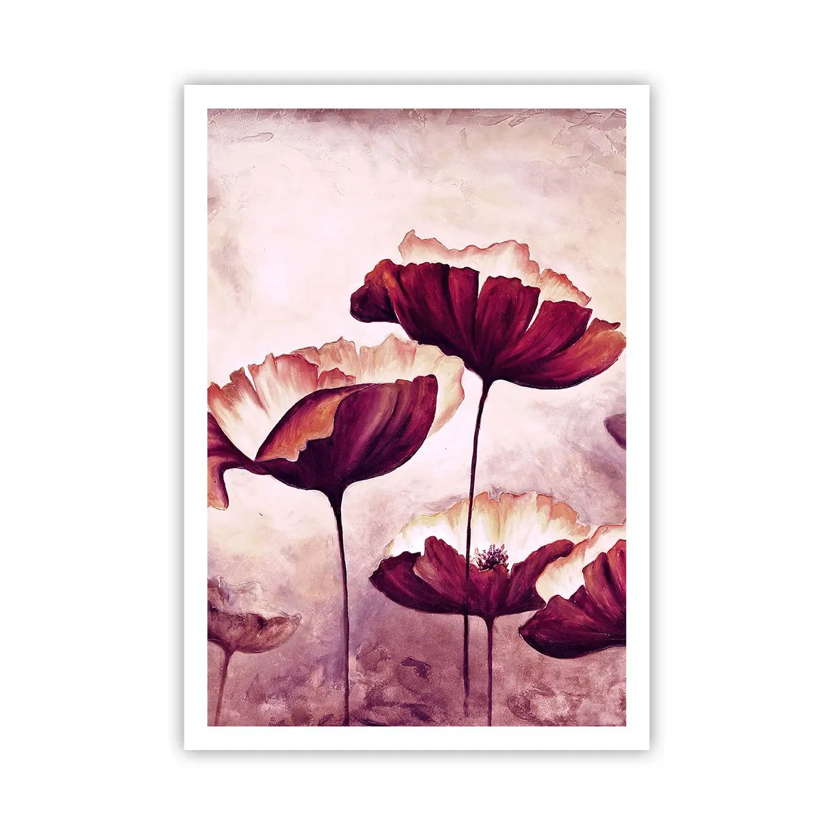 Póster - Pétalo rojo y blanco - 70x100 cm