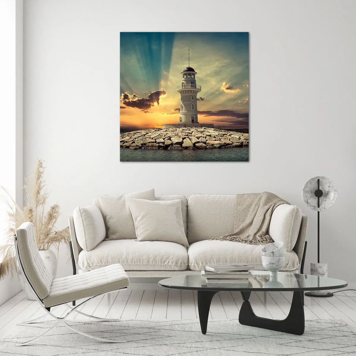 Cuadro sobre vidrio - Impresiones sobre Vidrio - Luz - Bondad - Belleza - 70x70 cm