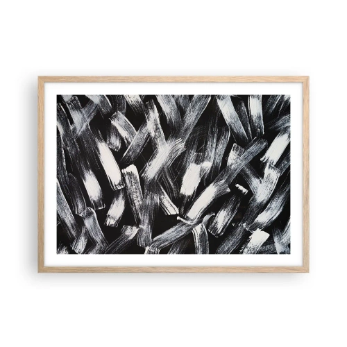 Póster en marco roble claro - Abstracción en el espíritu industrial - 70x50 cm