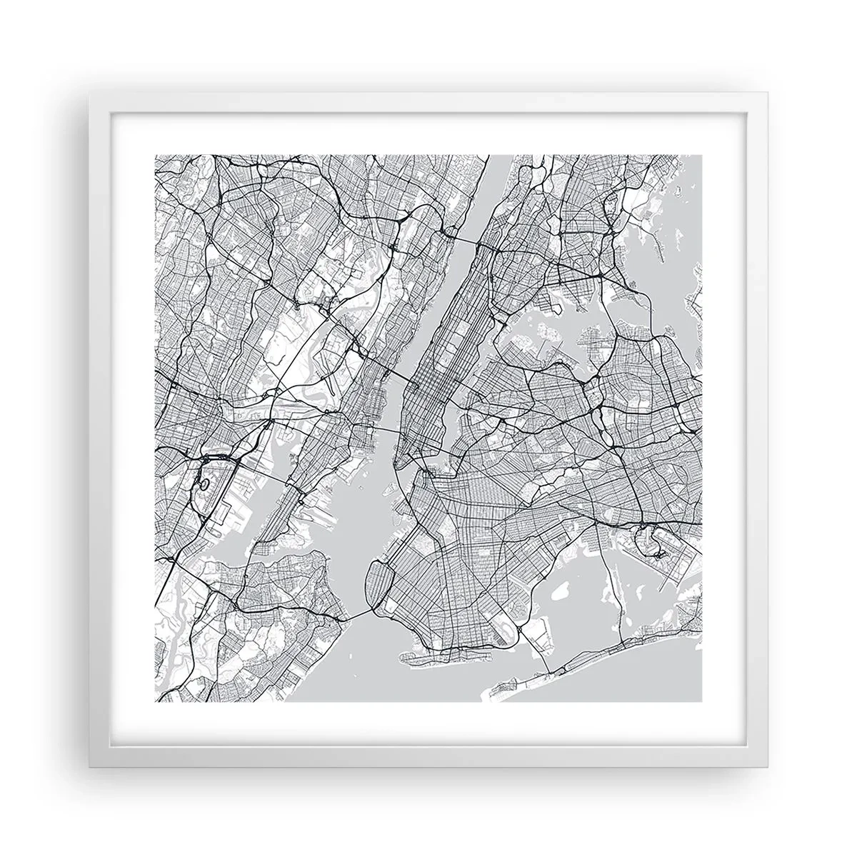 Póster en marco blanco - Anatomía de una metrópolis - 50x50 cm