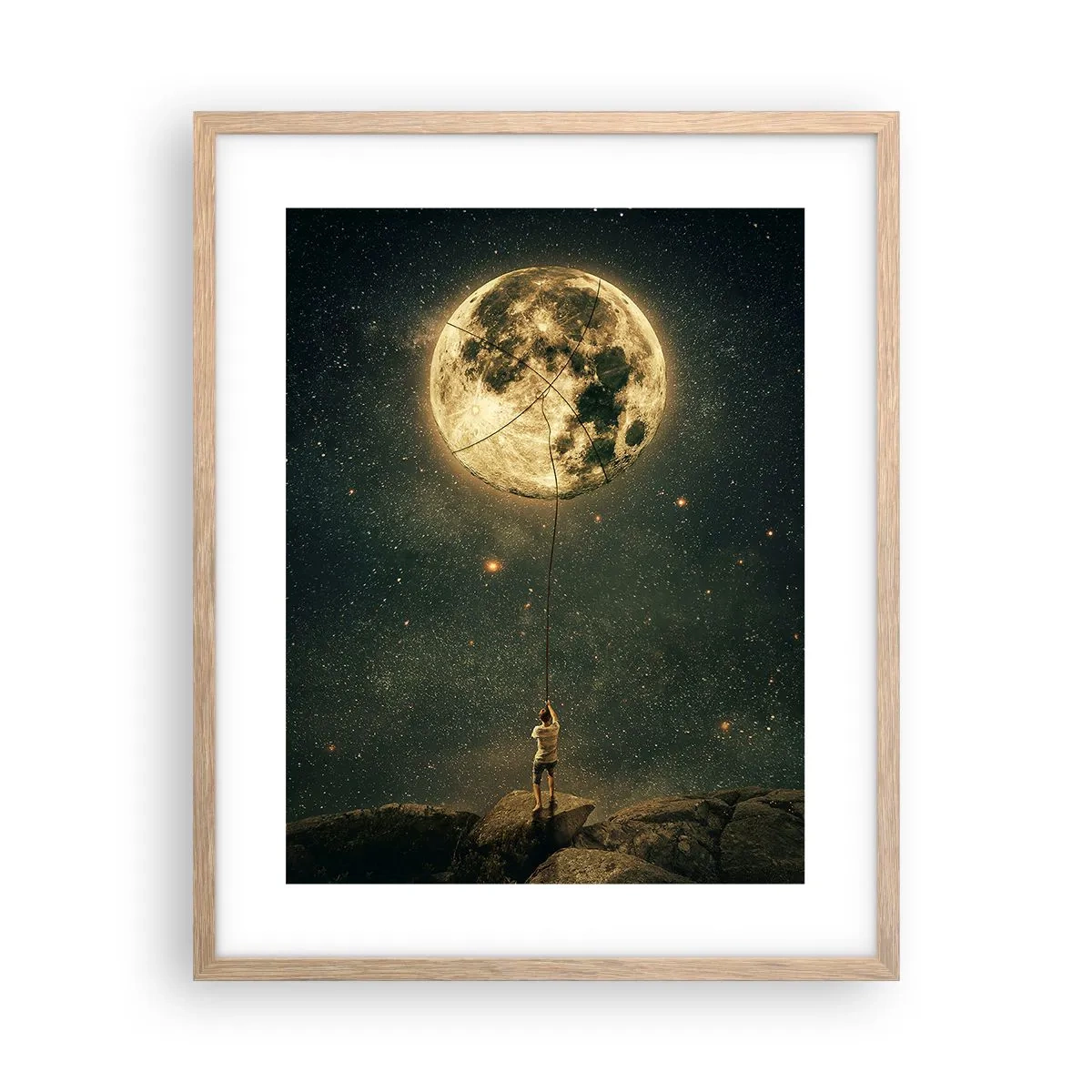 Póster en marco roble claro - El que robó la luna - 40x50 cm
