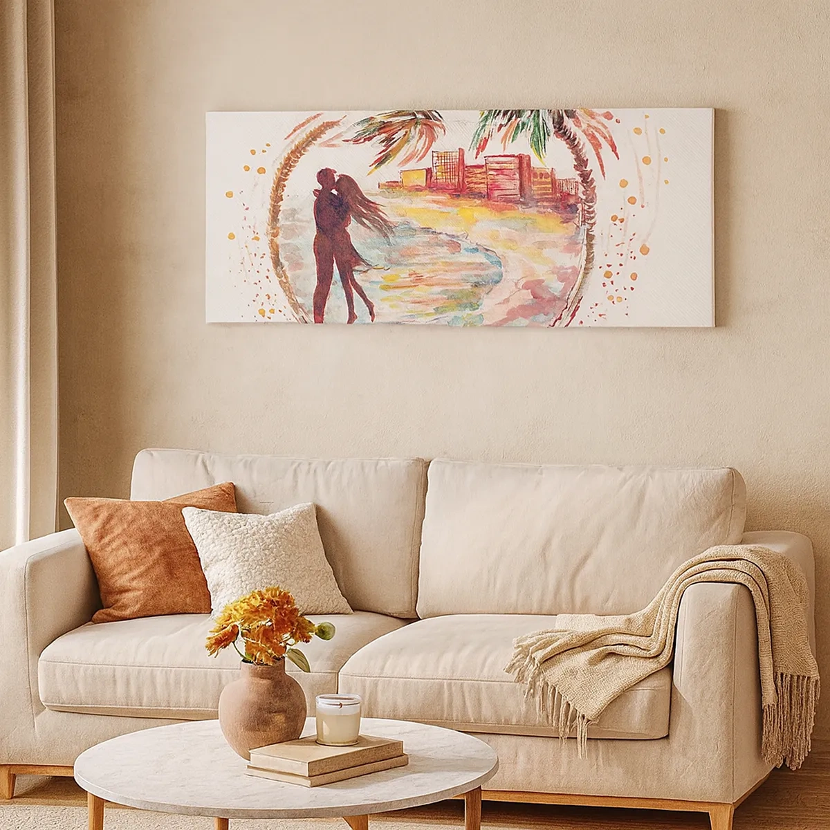 Cuadro sobre lienzo - Impresión de Imagen - Unas vacaciones románticas - 30x30 cm