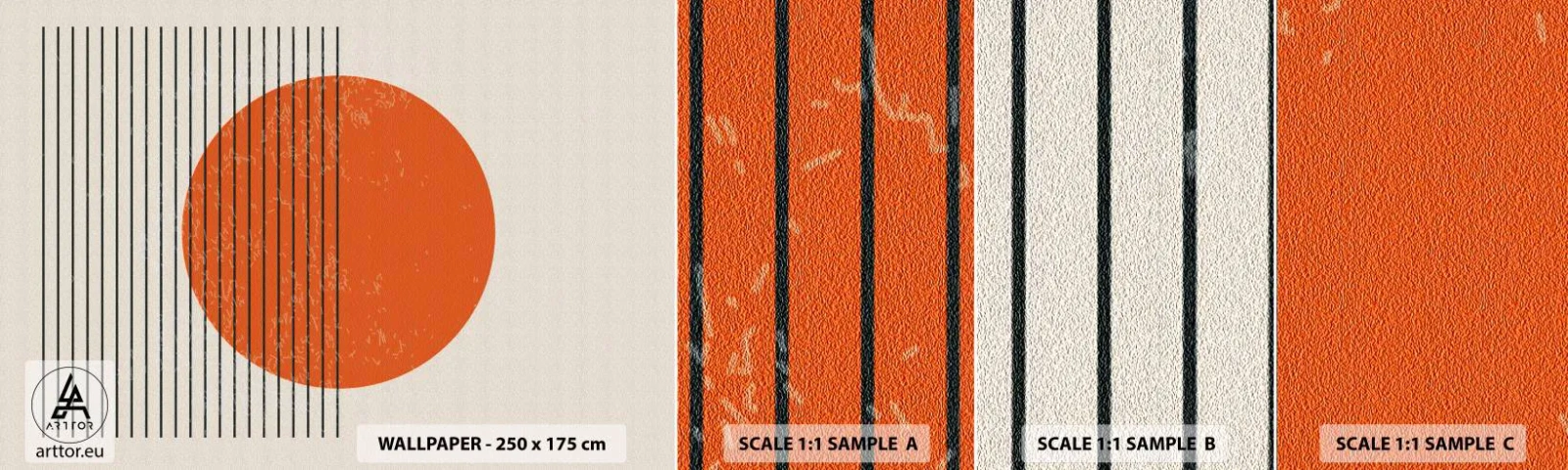 Muestra De Fotomural Standard Eco - Siempre el sol - Sol, minimalista, Líneas - 100x30 cm