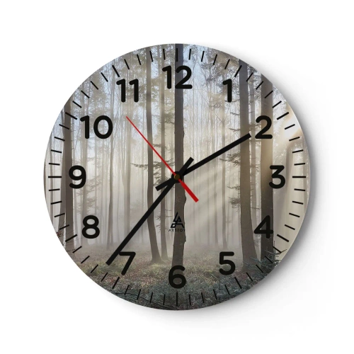 Reloj de pared - Reloj de vidrio - La niebla también está despierta - 40x40 cm