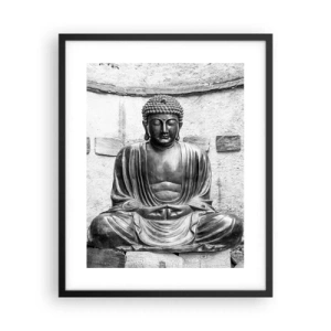 Póster en marco negro - En la fuente de la paz - 40x50 cm