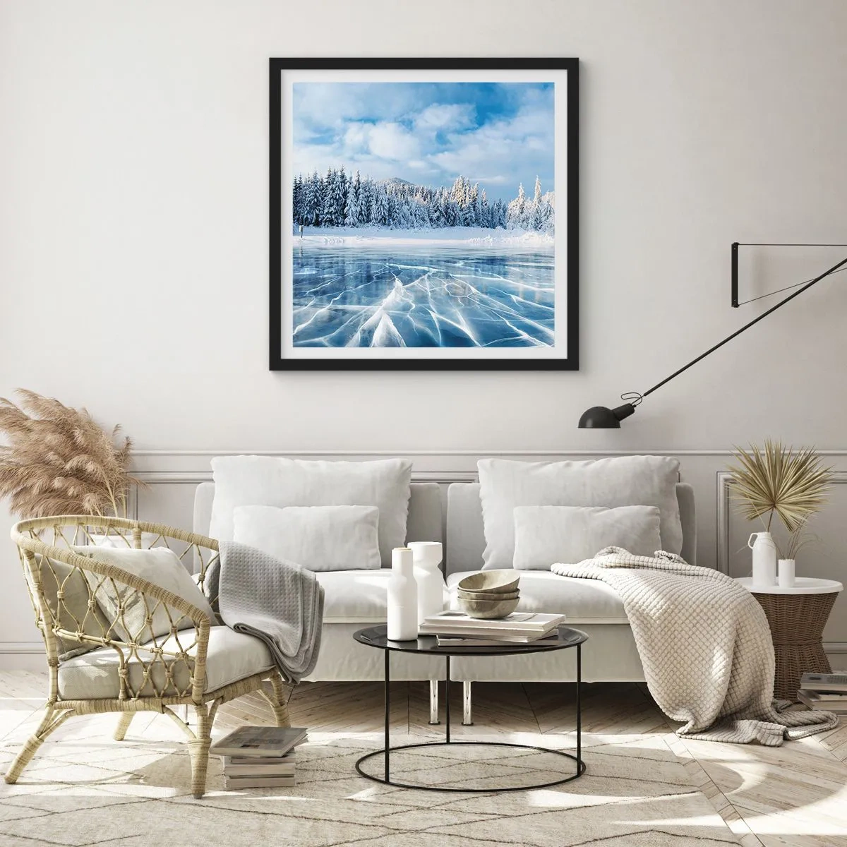 Póster en marco negro - Vista deslumbrante y cristalina - 50x50 cm