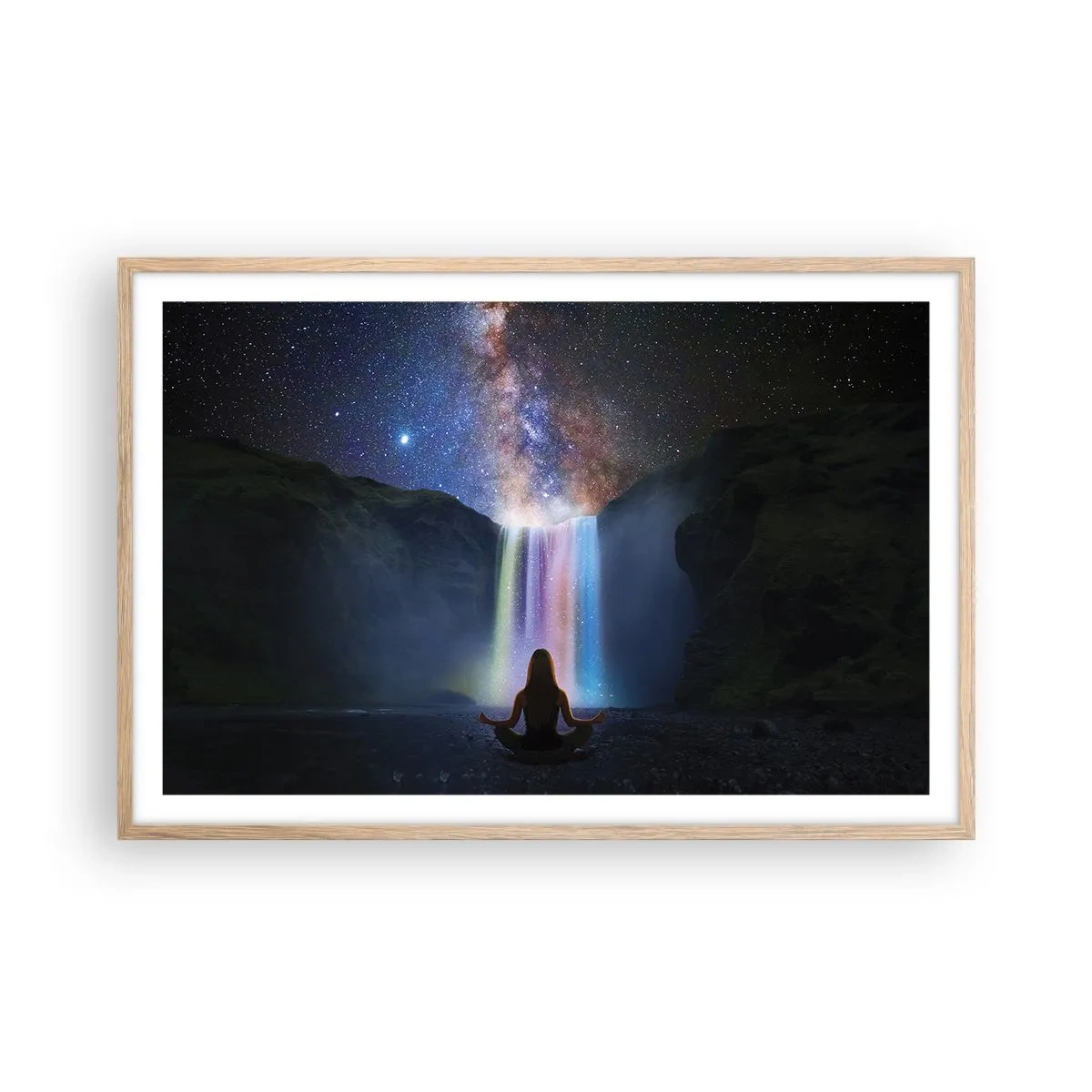 Póster en marco roble claro - Armonía absoluta - 91x61 cm