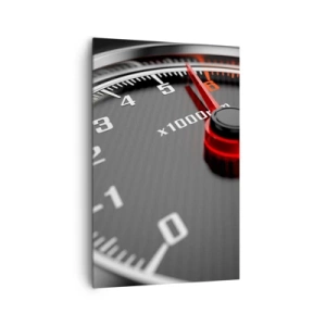 Cuadro sobre lienzo - Impresión de Imagen - Primer plano del tacómetro con la aguja roja - 80x120cm - Pisa a fondo - Decoración de pared moderna para salón y dormitorio ARTTOR