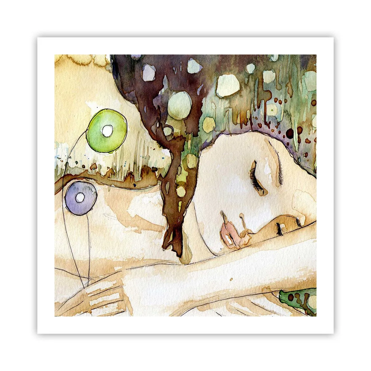 Póster - Sueño esmeralda y violeta - 60x60 cm