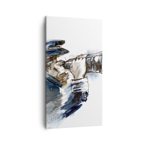 Cuadro sobre lienzo - Impresión de Imagen - Tierra a la vista - 45x80 cm