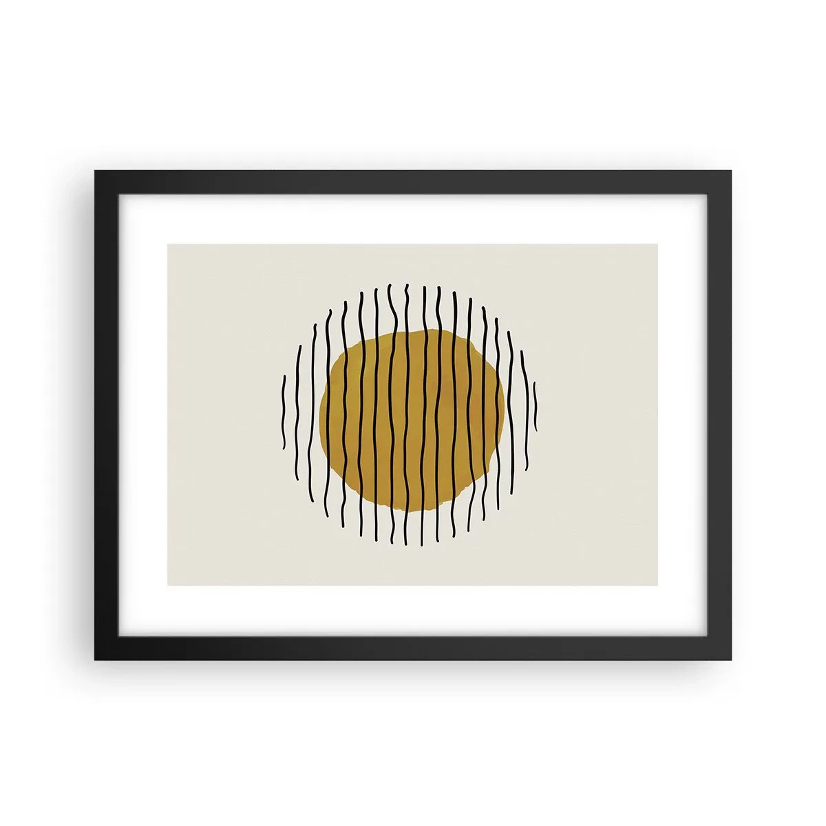 Póster en marco negro - Abstracción cálida - 40x30 cm