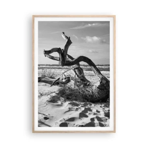 Póster en marco roble claro - Escultura marina - 70x100 cm