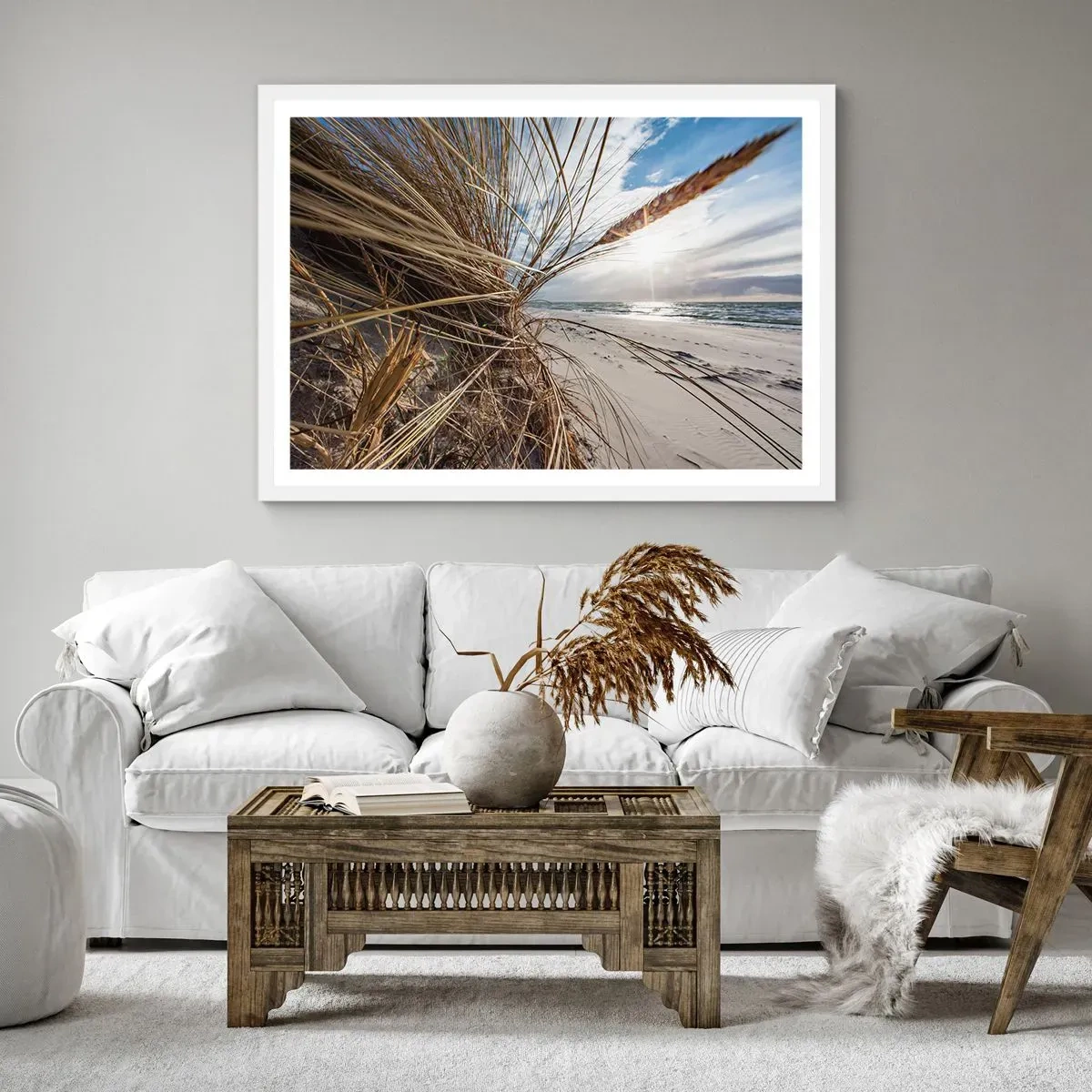 Póster en marco blanco - Una reunión de los elementos - 100x70 cm