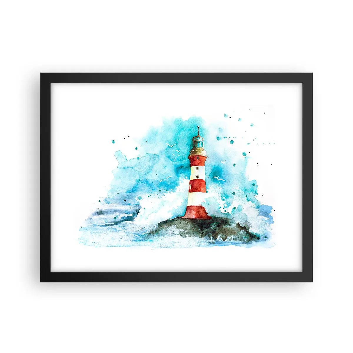 Póster en marco negro - La unidad de los elementos - 40x30 cm