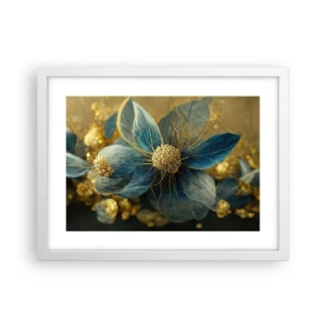 Póster en marco blanco - Flor de oro - 40x30 cm