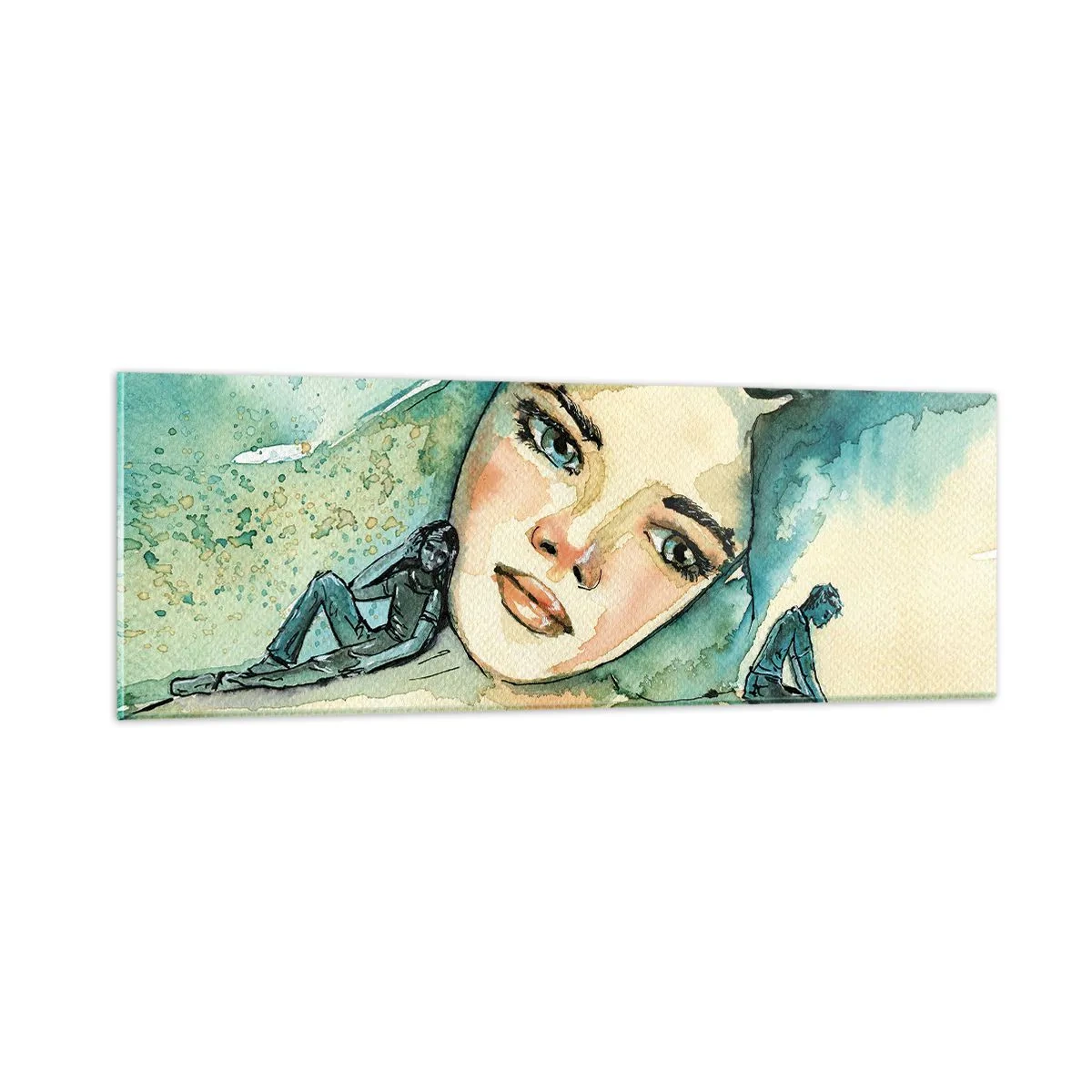 Cuadro sobre vidrio - Impresiones sobre Vidrio - ¿Soy azul? - 90x30 cm