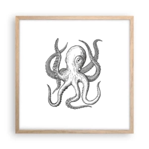 Póster en marco roble claro - Bailando con olas - 50x50 cm