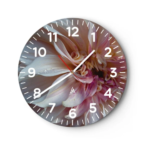 Reloj de pared - Reloj de vidrio - Frescura floreciente - 30x30 cm