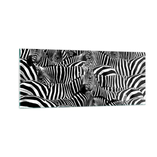 Cuadro sobre vidrio - Impresiones sobre Vidrio - Retrato a rayas - 100x40 cm