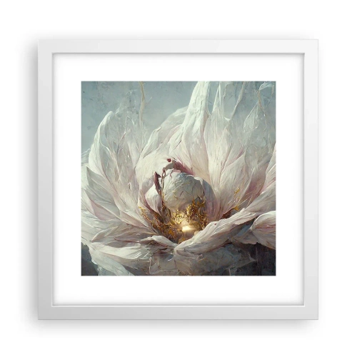 Póster en marco blanco - Florece una vez cada cien años - 30x30 cm