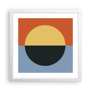 Póster en marco blanco - Una composición de calidez y frescura - 40x40 cm