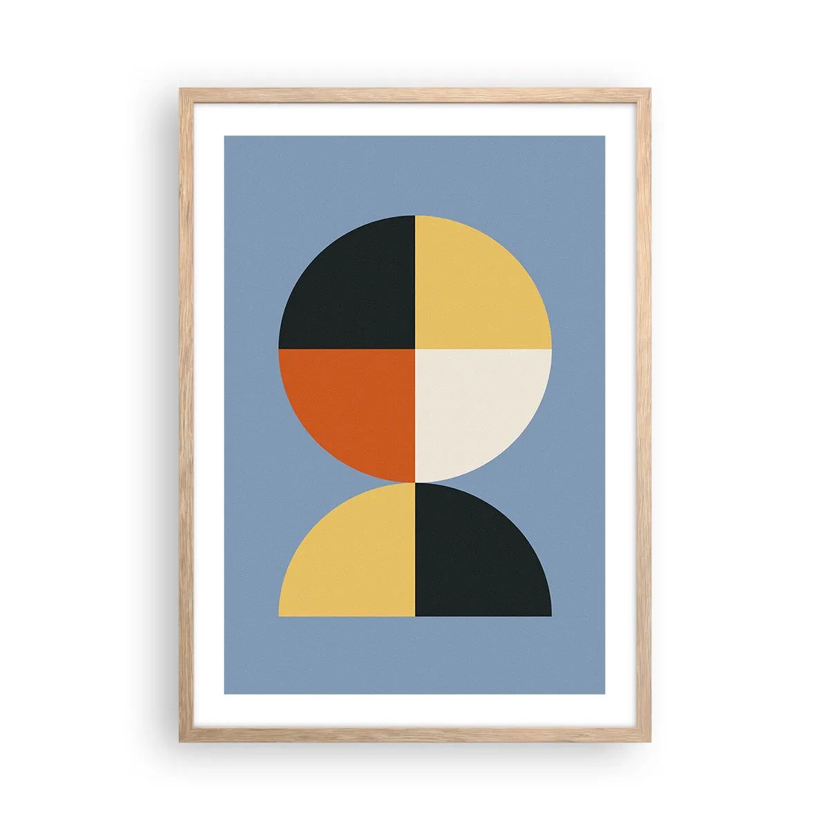 Póster en marco roble claro - Mira y cuenta - 50x70 cm