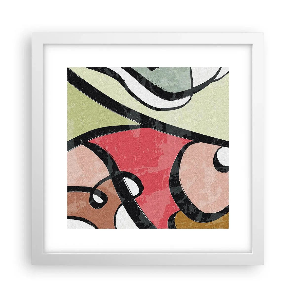 Póster en marco blanco - Piruetas entre colores - 30x30 cm