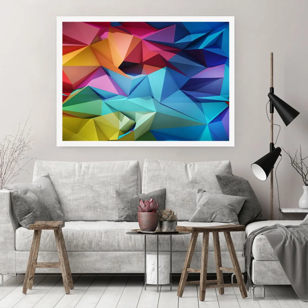 Póster - Origami arco iris - 50x40 cm