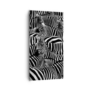 Cuadro sobre lienzo - Impresión de Imagen - Retrato a rayas - 65x120 cm