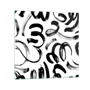 Cuadro sobre vidrio - Impresiones sobre Vidrio - Negro sobre blanco - 30x30 cm