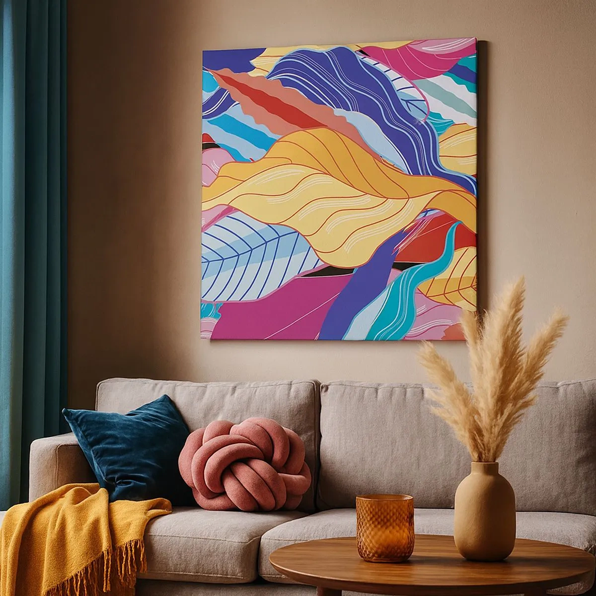 Cuadro sobre lienzo - Impresión de Imagen - Desorden colorido - 30x30 cm