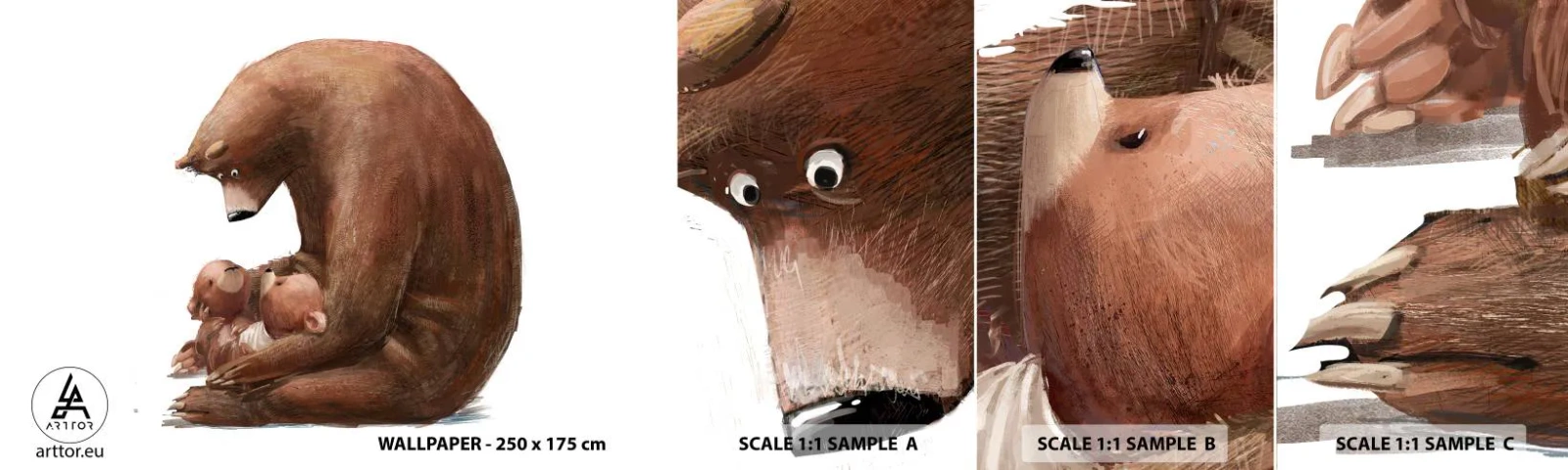 Muestra De Fotomural Standard Eco - Dulces sueños, niños - Para niños, Oso, Familia - 100x30 cm