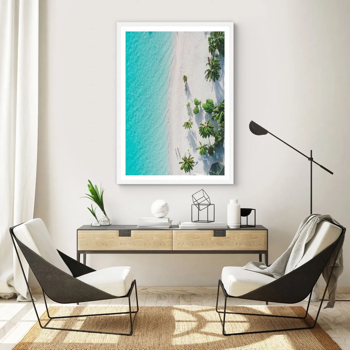 Póster en marco blanco - Vacaciones en el paraíso - 50x70 cm