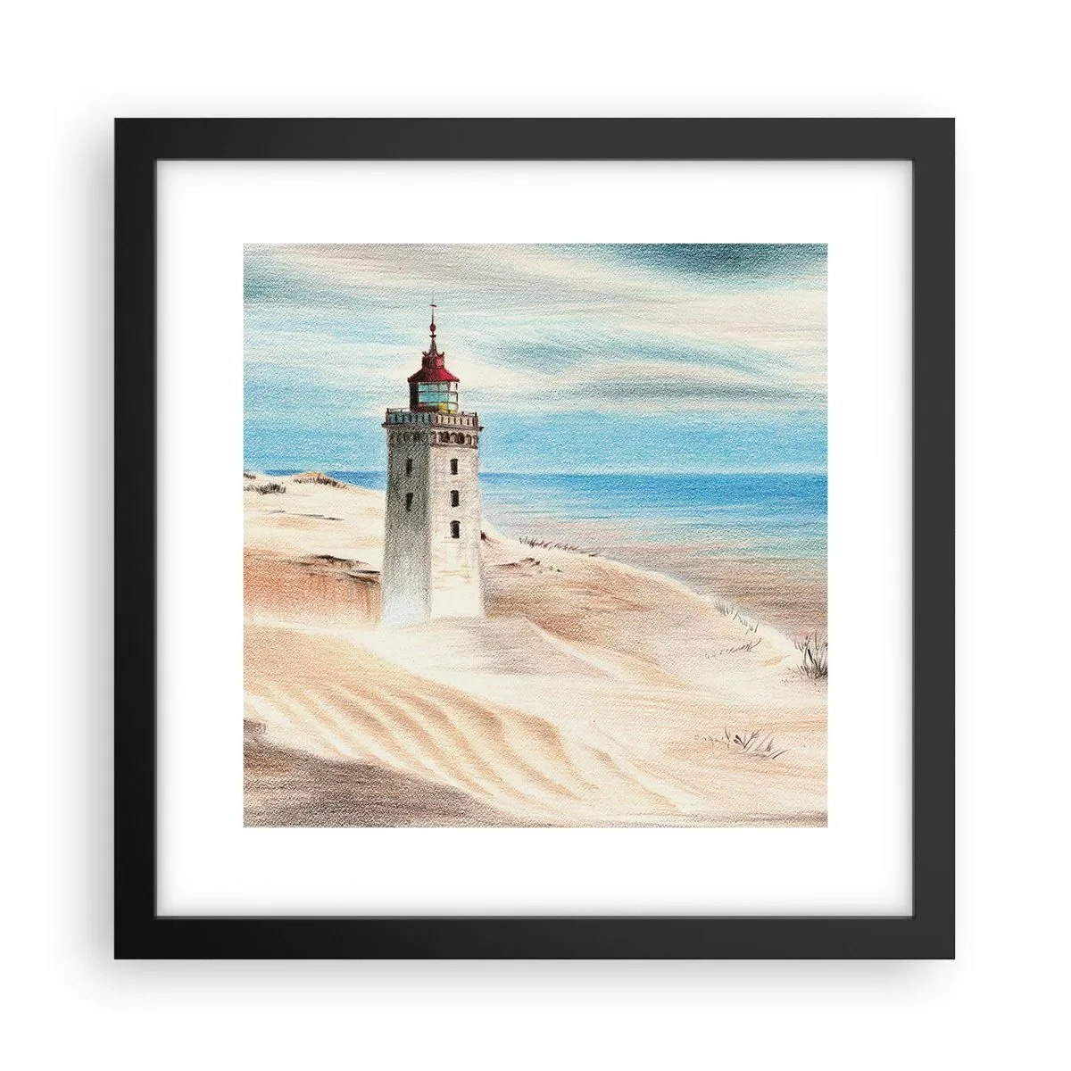 Póster en marco negro - Siempre mirando al mar - 30x30 cm