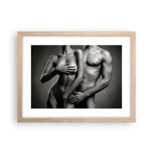 Póster en marco roble claro - Adán y Eva - 40x30 cm