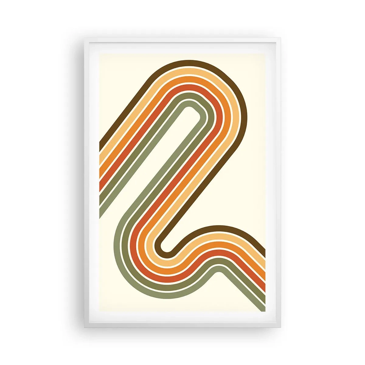 Póster en marco blanco - Zigzagueando hasta su destino - 61x91 cm