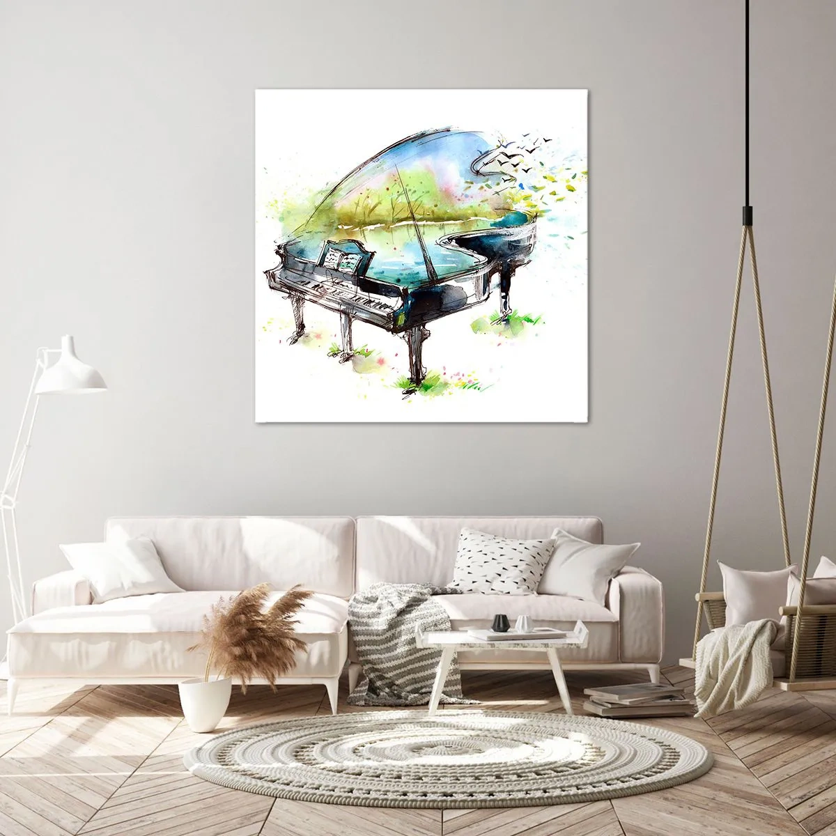 Cuadro sobre lienzo - Impresión de Imagen - Encantado con la música - 60x60 cm