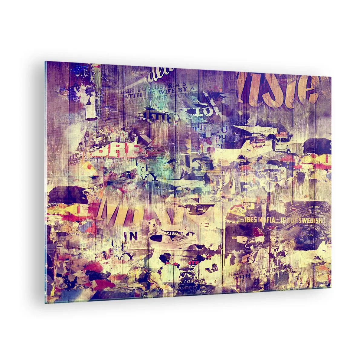 Cuadro sobre vidrio - Impresiones sobre Vidrio - Composición abstracta con texturas urbanas y grafitis. - 70x50cm - Y eso es todo lo que quedará - Decoración de pared moderna para salón y dormitorio ARTTOR