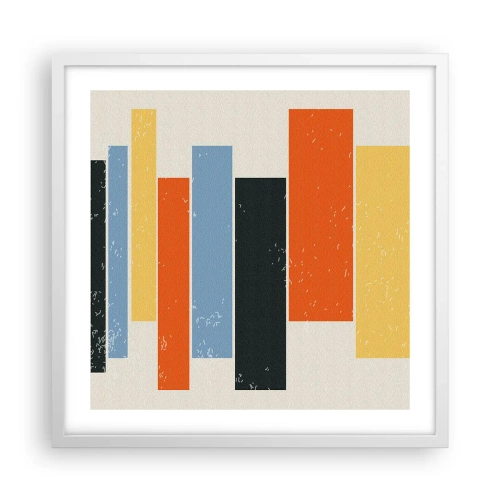 Póster en marco blanco - Barras multicolor - 50x50 cm