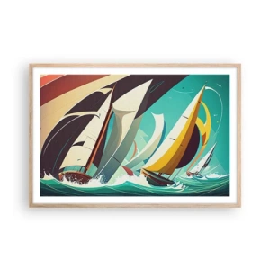 Póster en marco roble claro - Afrontar los elementos - 91x61 cm